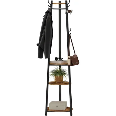 Wholesale China Wooden Wall Mount Iron Hooks Floor Standing Shoe Coat Rack Corner Kids Cactus Hotel Clothes Hanger Coat Stands