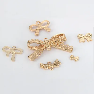 Metal Gold Plating Bowknot Charm for Jewelry Making