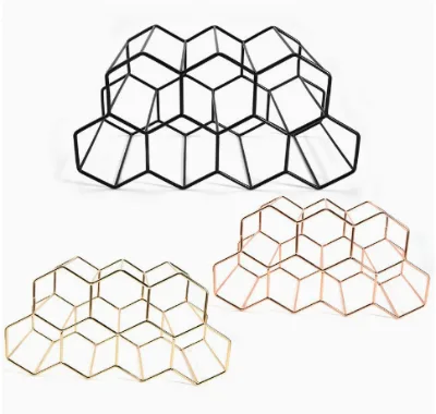 Creative Honeycomb Wine Rack Ornament Multi Color Options Simple Wine Bottle Display Holder