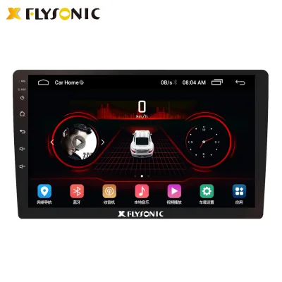 Flysonic  Universal 9 Inch 2.5D Touchscreen Quad Core 1+16G MP5 Video Car DVD Player  Mirror Link Auto FM Car Radio