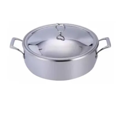 Trendy Design Stainless Steel Casserole Pot Multi-Layer Coating for Home Restaurant Use Gas Induction Cooker Casseroles