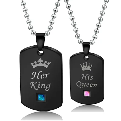 Hot Selling Tennis Couple Custom Stainless Steel Name Necklace Personalised