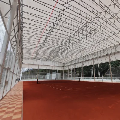 Tennis Court Roof Cover Steel Automatic Motorized Retractable Canopy Simple Screw Installation Outdoor Sports Court Top Cover