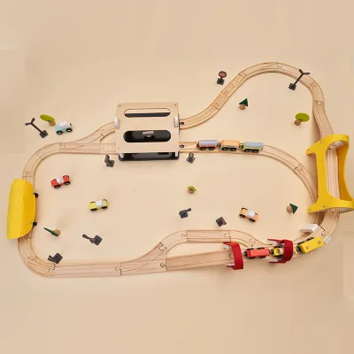 Unisex Magnetic Wooden Train Track Assembly Set 2-4 Years Old Educational Toy for Children Other Toy Vehicles