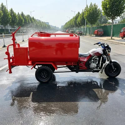 Heavy Load Gasoline Water Sprinkler Tricycle With Reinforced Rear Axle Rear Mechanical Brake and Parking Brake Device