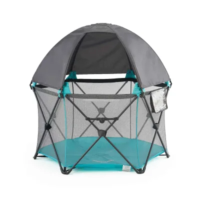 Indoor Outdoor Wholesale Baby Playyard Easy Install Foldable Baby Playpen with Canopy