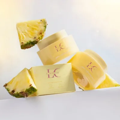 Private Label Natural Pineapple Fruit Pore Refining Mask Face Exfoliating Purifying Lightening Vitamin C Clay Facial Creamy Mask