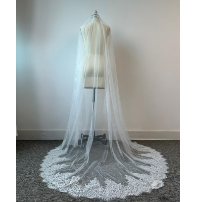 Cathedral Wedding Veil Vintage Bridal Veil Eyelash Lace