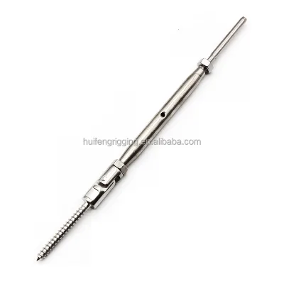 Huifeng Factory Price 304 316 US Type Lag Screw Swage Stud Customized Heavy Duty Closed Body Stainless Steel Turnbuckle
