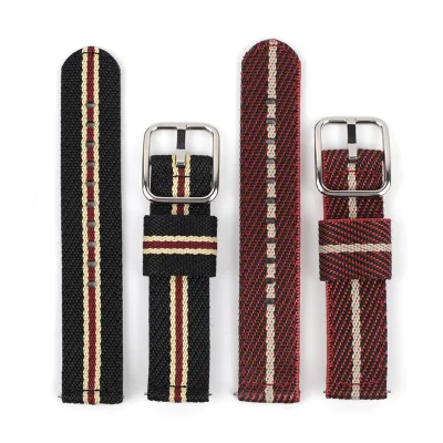 20mm 22mm Two Piece High Density Nylon Watch Straps with Quick Release Bars Men Replacement Bracelet Watch Accessories