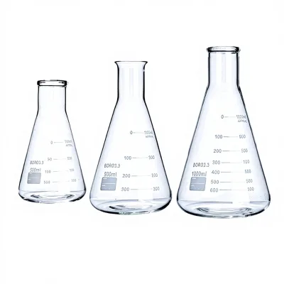 Erlenmeyer Flask Straight-Wide Necked Thickened High-Temperature Resistant Laboratory Conical Flask Model Bio-CD2710/Bio-CD2711