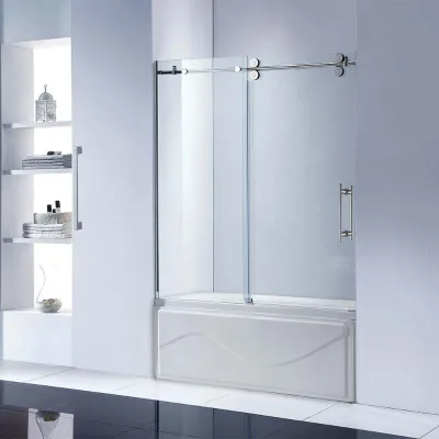 Modern Stainless Steel Tempered Glas Bathroom Bath Tub Bathtub Shower Glass Sliding Door