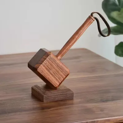 Wholesale Creative Thor Hammer Shape Wooden Stainless Steel Eco-Friendly Customizable Beer Bottle Opener Keychain Party