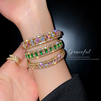 Spring New Fashion Charm for Bracelet for Women Full Diamond Design with Square Diamond Handmade Jewelry