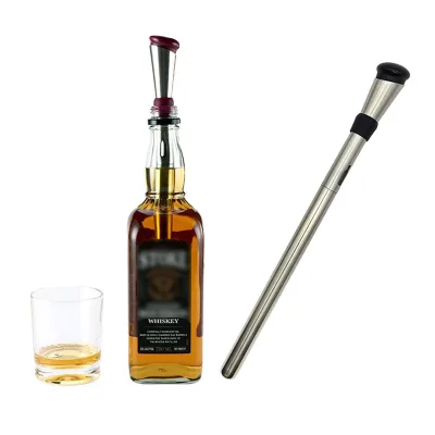 Convenient 2-in-1 Stainless Steel Wine Whiskey & Beer Chiller with Leakproof Pour Spout for Effortless Serving