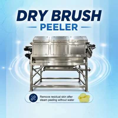 Industrial Dry Brush Peeler Rotary Drum Washer for Potato Carrot Sweet Potato Pre Treatment French Fry Chips Production Line