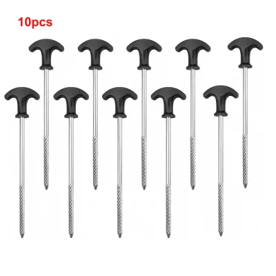 High Strength Long and Robust Screw Tent Stake Camping Pegs with Thread for Secure Tent Fastening