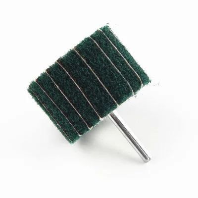 Factory Supply 50x25x6mm Green Non Woven Abrasive Flap Wheel 2"x1" X 1/4" Shank Mounted Grit