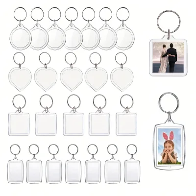 Personalized Acrylic Photo Frame Keyring Photo Insert Keychains Clear Picture Keychain Souvenirs Gift