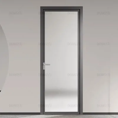 Best-selling Simple Style Fashion Bathroom/kitchen/aluminum Alloy Flat Door Clear Glass Swing Door