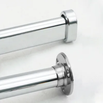 16mm 25mm Cold Rolled Steel Chrome Silver Detachable Wall Mount Closet Rail Wardrobe Hardware Round
