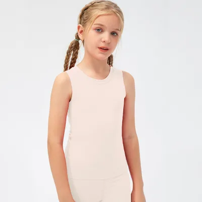 Wholesale Blank Summer Clothes for Kids Sport Yoga Running Outdoor Breathable High Quality High Elasticity Soft Kids Tank Tops