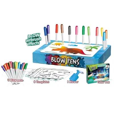 Kids Spray Art Set Airbrush Painting Kit with 3 Interchangeable Scene Cards Ocean Dinosaur Space Educational Toys
