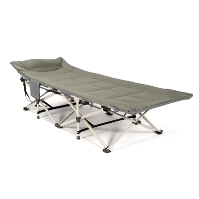 Ergonomic Outdoor Camping Beds Comfortable Thick Cushion Modern Design Style Foldable Aluminum Frame Camping Beds