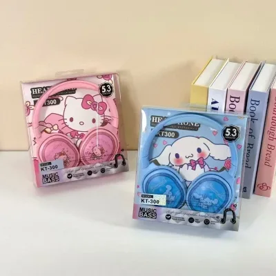 KT300 New Headset Cartoon Wireless 5.0 Earphones Labubu Student-Style Export-Quality Headphones Factory