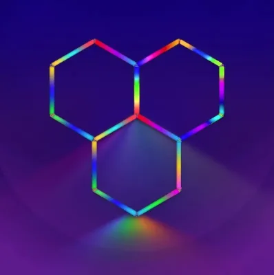 Custom RGB Hexagon LED Honeycomb Lights for Gaming Rooms Gyms Supermarkets & Hair Salons Decorative Lamp