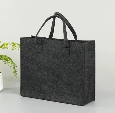 Hot Sale Low Price Reusable Non Woven Felt Shopping Bag With PU Lather Handle