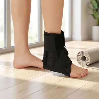 Premium Ankle Stabilizer  with Stabilizing Strap and Lightweight Breathable Design for Sports Injury Prevention