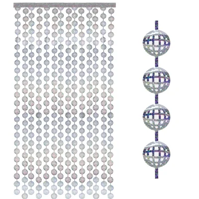 Silver Sequins Background Material Disco Ball Foil Curtain Bachelorette Backdrop for 70s 80s 90s Theme Party Photo Booth Props