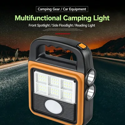 Manufacturers Wholesale New Solar Lantern Multi-Functional Waterproof Charging Treasure Outdoor Searchlight Camping Flashlight