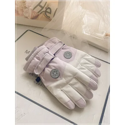 Women's Winter Ski Gloves Touch Screen Function Thick Hand Muffs for Outdoor Warmth Cold Weather Protection for Snow Play Riding