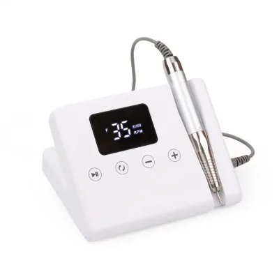 65W Desktop Nail Drill Machine Brushless Handpiece Manicure Art Nail Polishing Removal Tool White Black Brushless Nail Drilling
