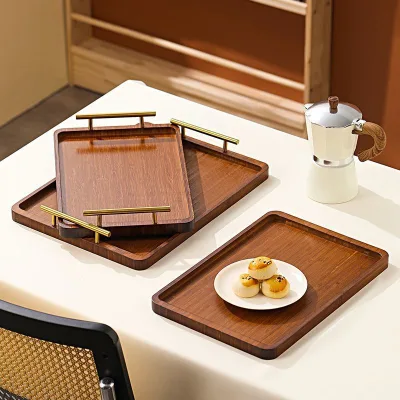 Cross-border Love Round Wooden Plate-Modern Minimalist Design Tea Tray & Dinner Plate for Snacks Bread Dried Fruits