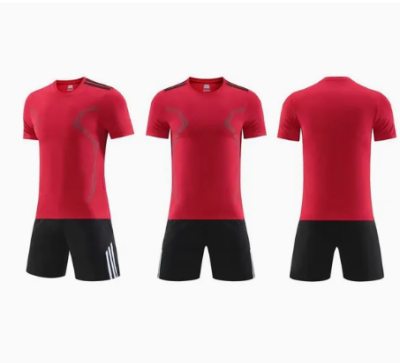 China Soccer Jerseys with Shorts Plain Red Sports Jersey Football