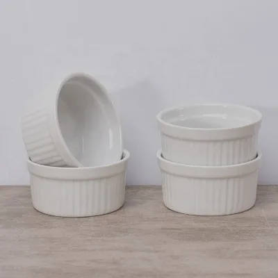 Factory Direct Prices Sales Good Quality Modern Design Cheap White Ramekin Bowl Ceramic Ramekin