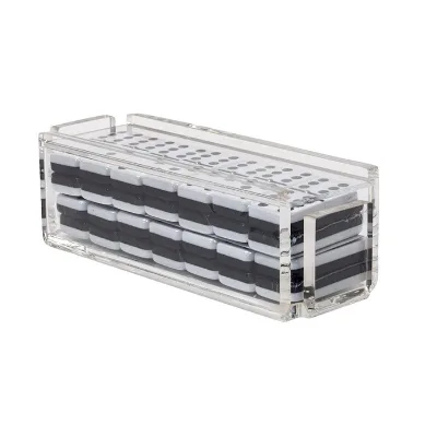 Clear Double Six PMMA Domino Tiles Texas 42 Matador Domino Game Set with 4 Acrylic Domino Rack Trays
