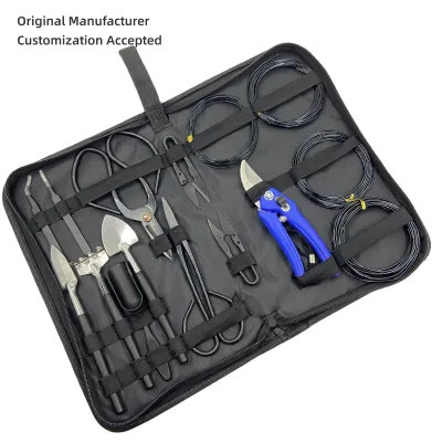 Customize Good Price 16 Pieces Bonsai Tool Set for Bonsai Lovers Starters with PU Leather Case