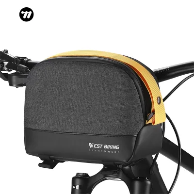 WEST BIKING Mobile Phone Touch Top Cycling Front Tube Reflective Strip Bicycle Handlebar Bags Mountain Bike Rack Tube Bag