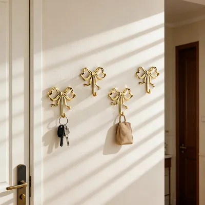 Metal Wall Bow Hook Living Room Bathroom Entrance Decoration Hook Nordic Style Wardrobe Hook