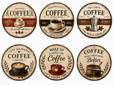 Vintage Roasted Espresso Coffee Metal Tin Sign Kitchen Cafe Coffee Bar Wall Decor Custom Wholesale