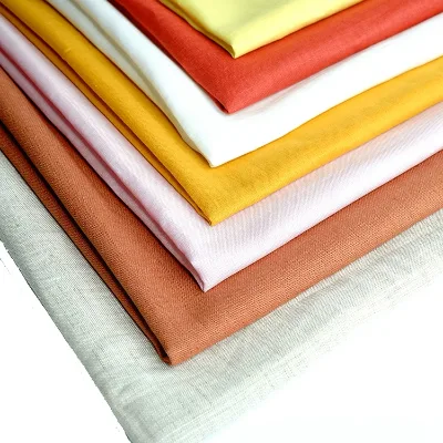 100% Linen Plain Weave Yarn Dye Stripe Anti Static Fabric for Dress Home Textile
