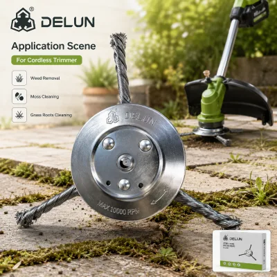 Battery Grass Trimmer Wire Brush Head for Orchard Path Weed Control Patio Moss and Driveway Cleaning for Retail Supply