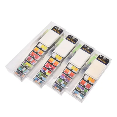 New Design Colorful Portable Bright Color Solid Watercolor Folding Travel Water Color Pigment Sets for DIY Painting