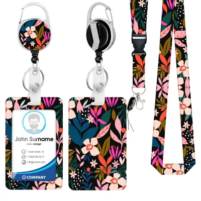 Retractable Polyester Keychain Lanyard with Hook for Medical Nurse & Doctor Badge-Eco-Friendly Durable ID Card Holder Lanyard