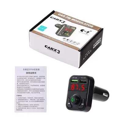 In-car X3 Wireless FM Transmitter Large Screen LED Display 3.1A Fast Charging TF U Disk Car Mp3 Player Handsfree Kit