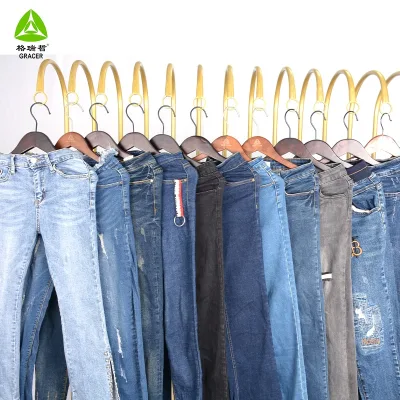 Used Jeans Ladies Trousers Bale Used Clothing Bales 45Kg for Tanzania